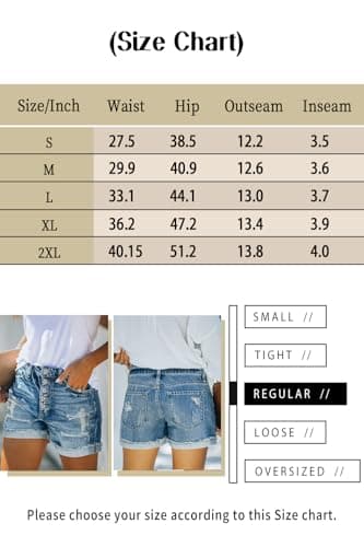 Womens Denim Jean Shorts with Button Pockets for Summer