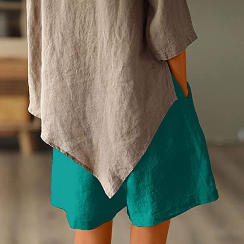 Yxzogd Women's Stretch Linen Bermuda Shorts for Summer Casual Wear