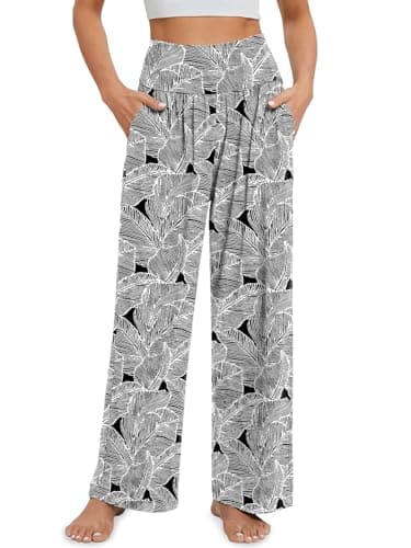 Gracyoga Wide Leg High Waisted Flowy Yoga Pants for Women