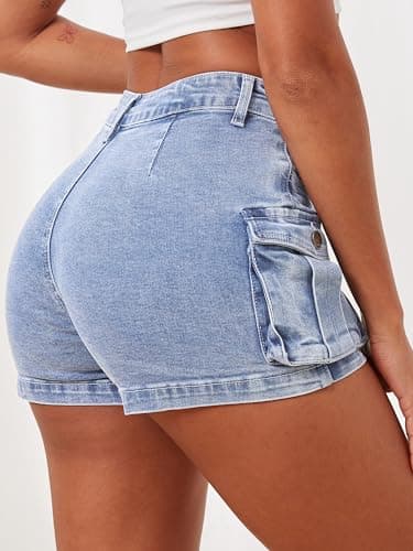 ELLEVEN Y2K Mini High-Waisted Slim-Fitted Jean Shorts