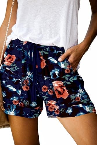 Queen Plus Women's Casual Elastic Waist Shorts with Pocket