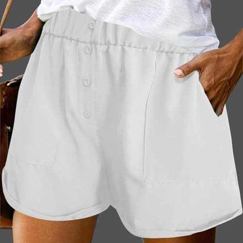 Plus Size High Waist Casual Shorts with Pockets for WomenComfortable Jogger Pants