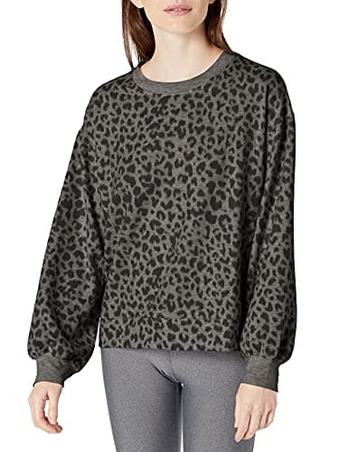 Danskin Women's Cozy Leopard Print Sweatshirt