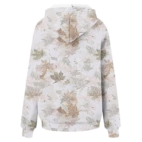 Ceboyel Womens Maple Leaf Camo Oversized Hoodie Trendy Teen Girls Fashion