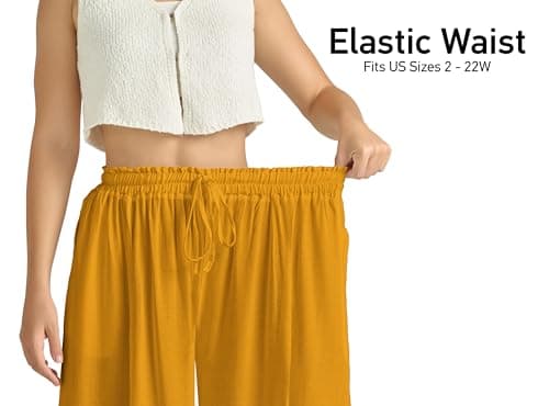 Joob Joob High Waist Flowy Elastic Leg Pants for Women with Pockets