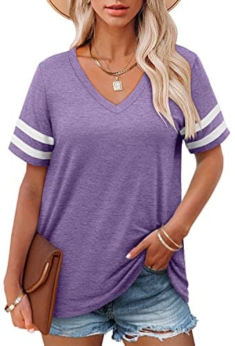 Angerella Women's Casual V-Neck Summer Tunic Tops