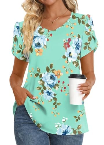Womens Summer V Neck Chiffon Tunic Tops M-3XL
