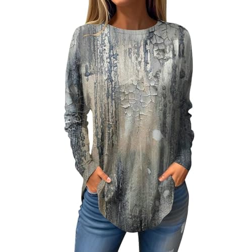 Shusuen 2024 Casual Crewneck Printed Tops for Women