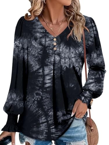 Angerella Comfortable V-Neck Long Sleeve Shirts for Women