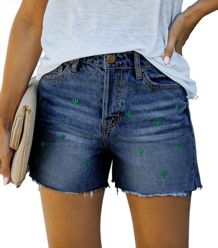 SANMM Women's Casual Denim Jean Shorts for Summer