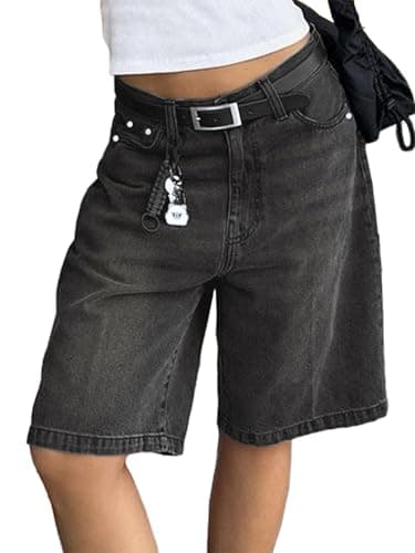 EMMIOL Women's Baggy Jean Jorts Mid-Low Waisted Denim Shorts