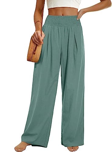 Women's Summer Mix Cotton Linen Palazzo Pants