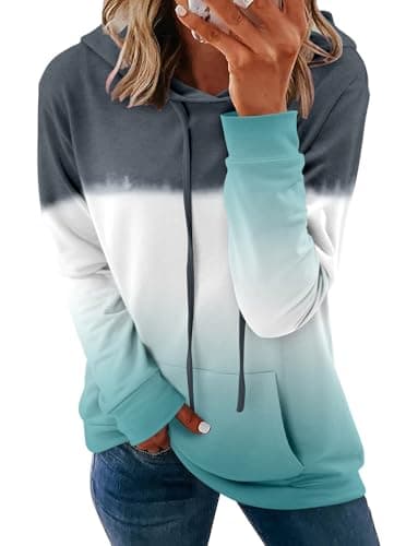 Women's Tie Dye and Floral Print Hoodie Sweatshirt
