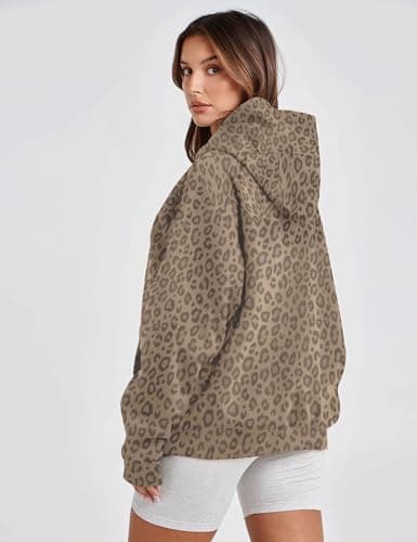 Ythomm Women's Cheetah Print Hoodie Sweatshirt with Pocket