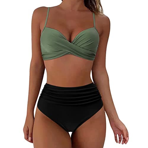 Women's Vintage Polka Dot High Waisted Swimsuit Set