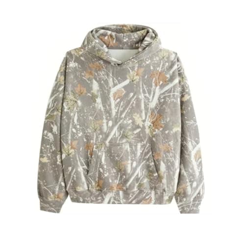 Stylish Maple Leaf Printed Camo Hoodie for Women