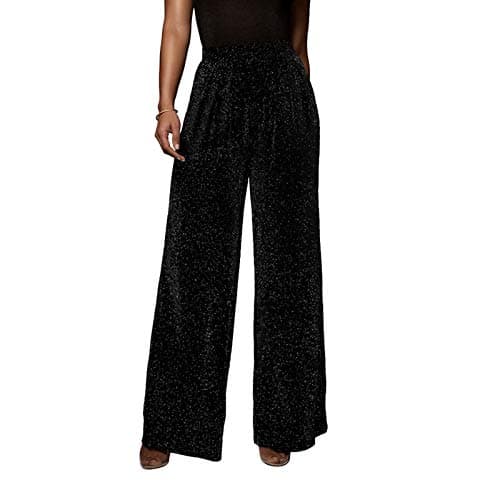 GUOLEZEEV Women's High Elastic Waist Wide Leg Palazzo Casual Trouser