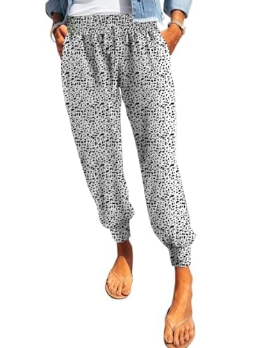 Dokotoo Women's Soft Casual Elastic Waist Jogger Pants with Pockets