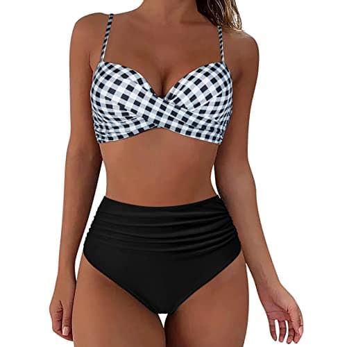 Women's Vintage Polka Dot High Waisted Swimsuit Set