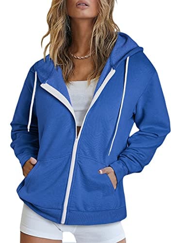 Women's Full Zip Hoodie Sweatshirt Coat with Pockets