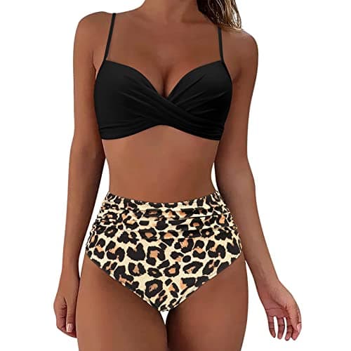 Women's Vintage Polka Dot High Waisted Swimsuit Set