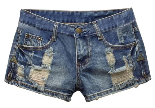 Fensajomon Women's Low Rise Summer Ripped Distressed Denim Shorts