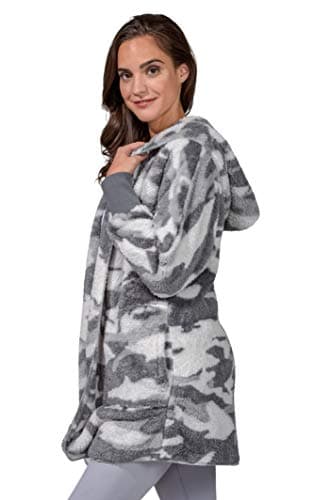 Reflex Ultra Soft Sherpa Hooded Open Cardigan with Pockets