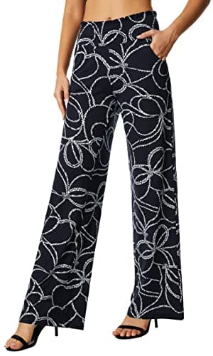 Urban CoCo Women's Boho Wide Leg Pants with Pockets