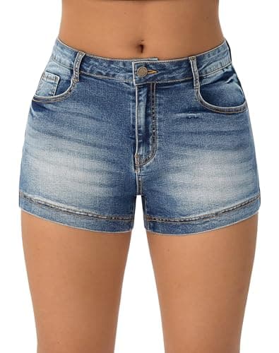 Rosswear Women's Casual Summer High-Waisted Denim Shorts