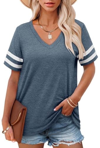 Angerella Women's Casual V-Neck Summer Tunic Tops