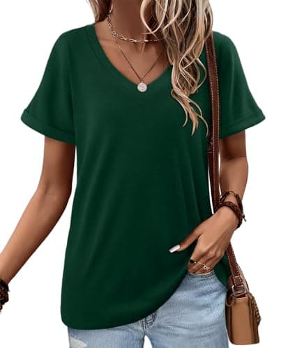 Angerella Women's Loose Fit Summer Short Sleeve Tops