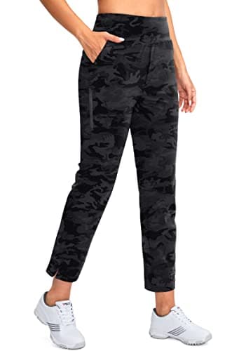 YYV Women's Stretch High Waist Ankle Pants with Pockets for Golf & Casual Business Travel