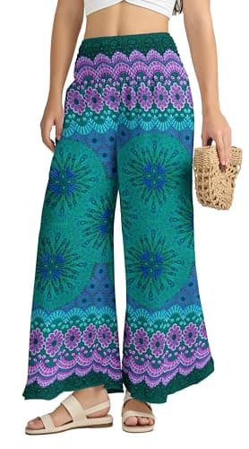 Joob Joob Flowy Women's Wide Leg Boho Harem Pants with Pockets