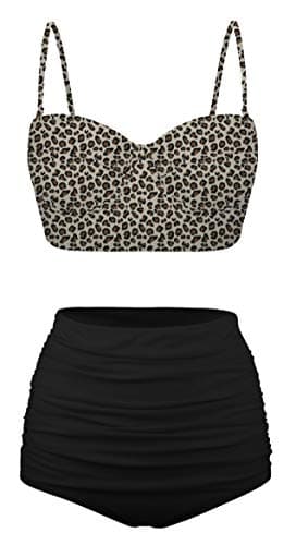 Vintage Polka Dot High Waisted Bikini Set for Women