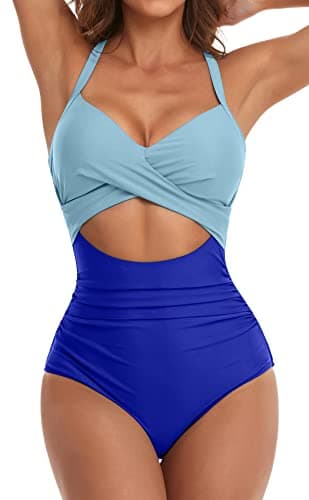 Women's Tummy Control One Piece Swimsuit with Cutout Detail