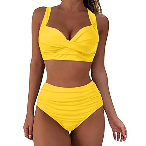 Women's Vintage Polka Dot High Waisted Swimsuit Set