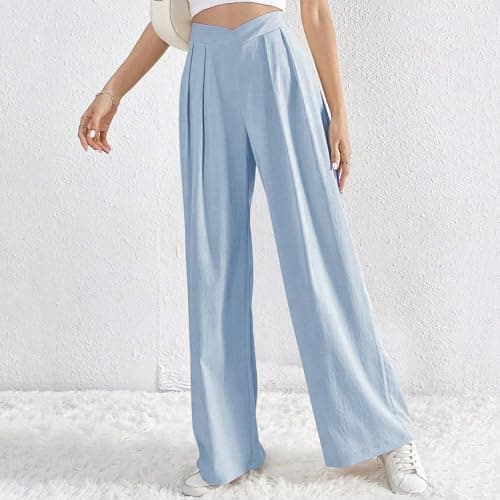 Yxzogd Women's Summer High Waisted Pleated Palazzo Pants