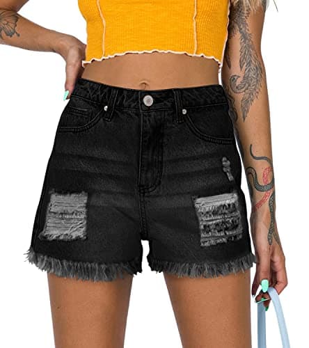 Angerella Women's Ripped Jean Short