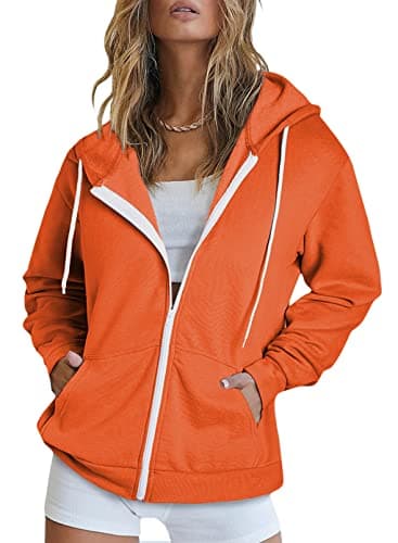 Women's Full Zip Hoodie Sweatshirt Coat with Pockets
