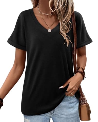 Angerella Women's Loose Fit Summer Short Sleeve Tops