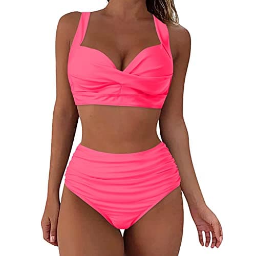 Women's Vintage Polka Dot High Waisted Swimsuit Set