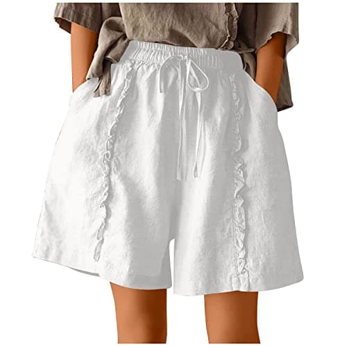 Yxzogd Women's Stretch Linen Bermuda Shorts for Summer Casual Wear