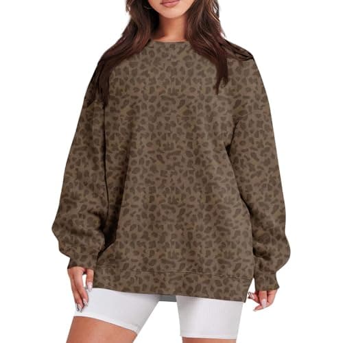 GOFULY Oversized Camo Pullover Sweatshirt for Women