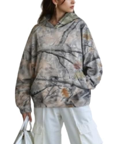 Y2K Camo Leopard Print Hoodie for Women