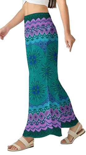 Joob Joob Flowy Women's Wide Leg Boho Harem Pants with Pockets