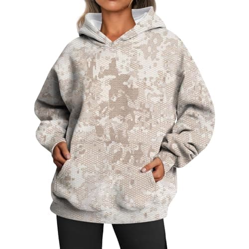 Weinexra Women's Oversized Camo Maple Leaf Hoodie