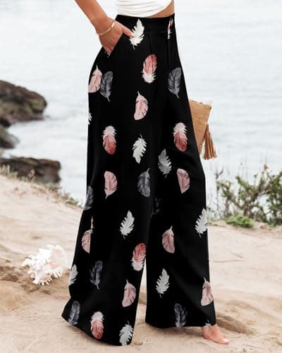 Women's High Waist Wide Leg Business Trousers