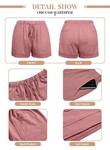 Queen Plus Womens Casual Shorts with Elastic Waist and Pocket