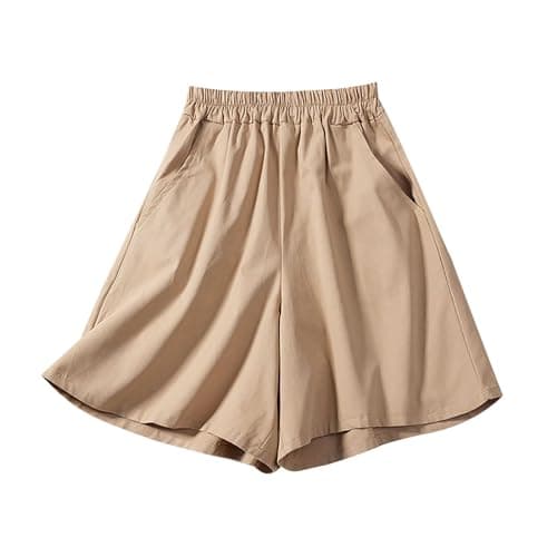 Sktremeuru Women's Cotton Linen Shorts for Summer Comfort and Style