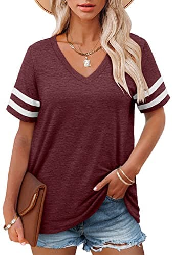 Angerella Women's Casual V-Neck Summer Tunic Tops